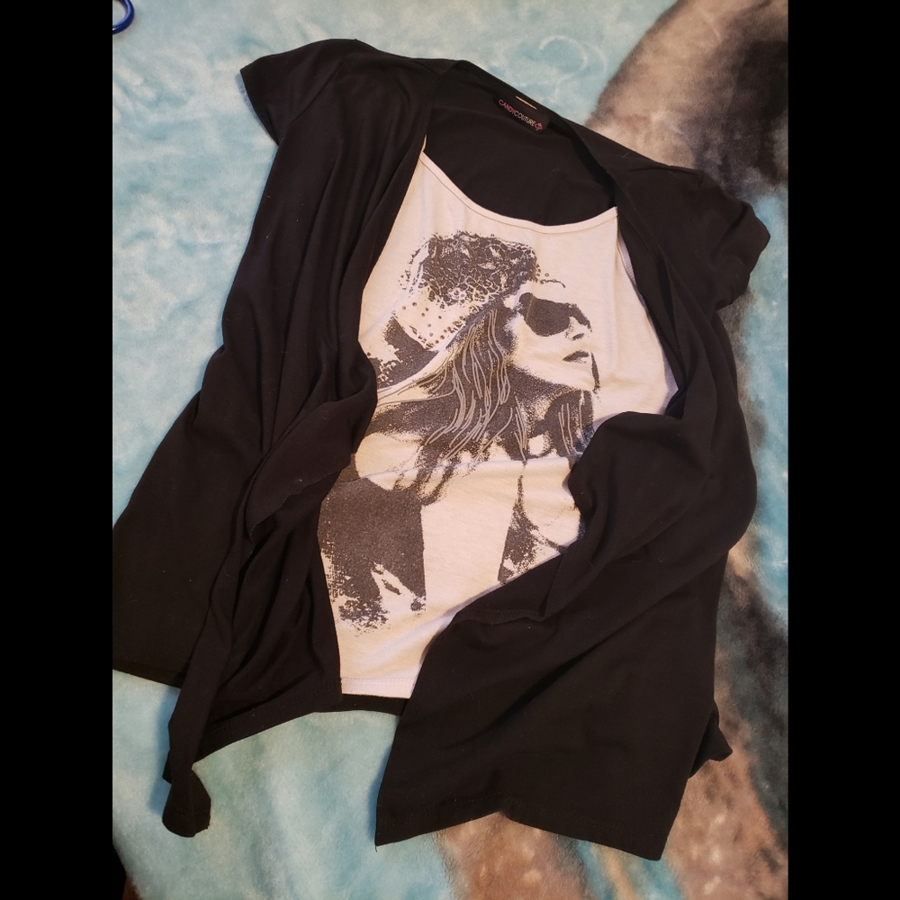 Ladies cardigan with built in tank